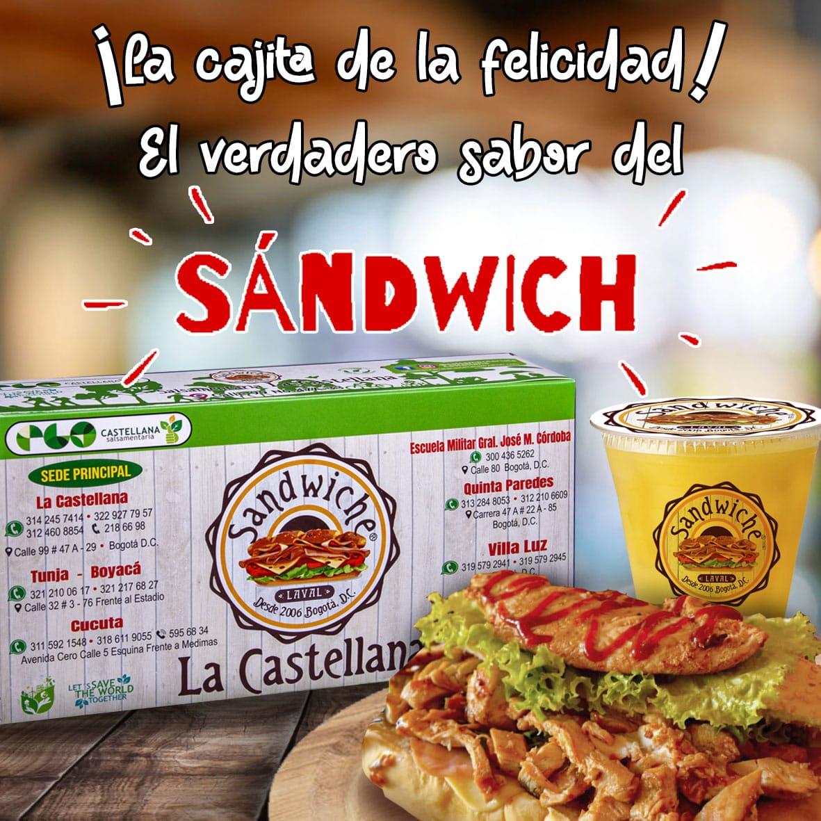 Menu at Sandwiches La Castellana Quinta Paredes restaurant, Bogotá