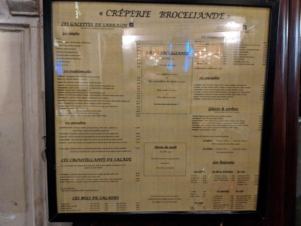 Menu At Cr Perie Broc Liande Fast Food Paris Rue Des Trois Fr Res