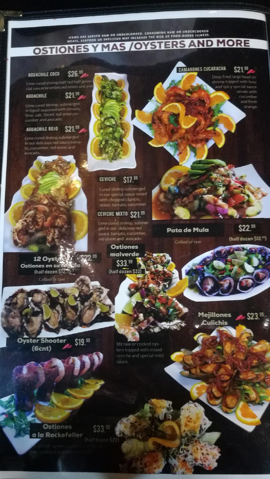Menu at Cocos Mariscos & Bar Snohomish, Snohomish, Bickford Ave suite f