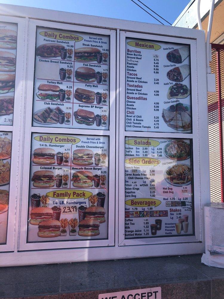 Menu at Burger Palace restaurant, Los Angeles, S Western Ave