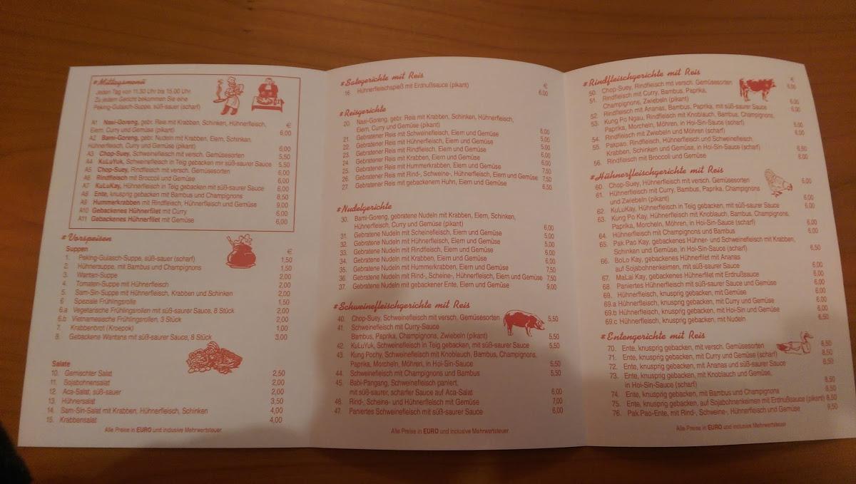 Menu at China Imbiss Hongkong Geseke restaurant, Geseke