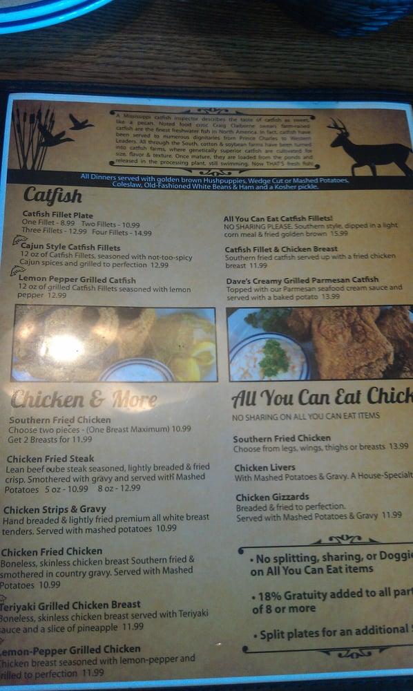 Menu at Jumpin' Catfish Restaurant, Lee's Summit, 834 SW Blue Pkwy
