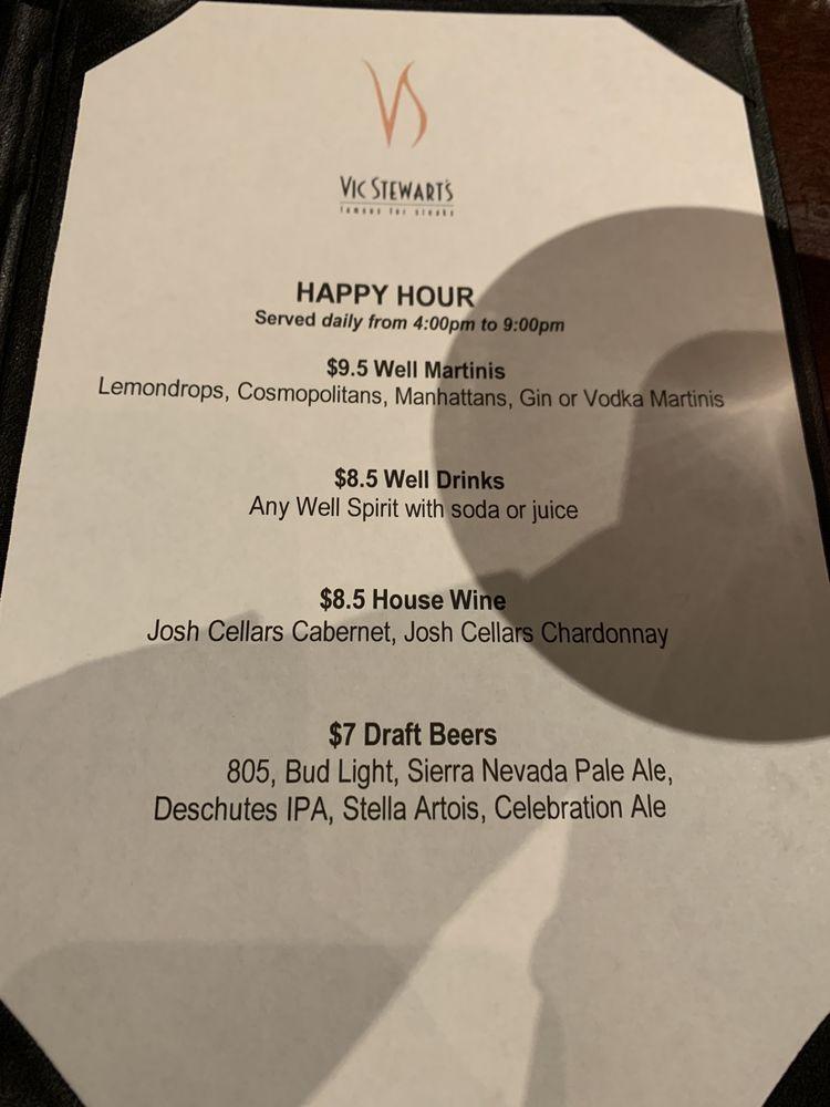 Menu at Vic Stewart's pub & bar, Brentwood