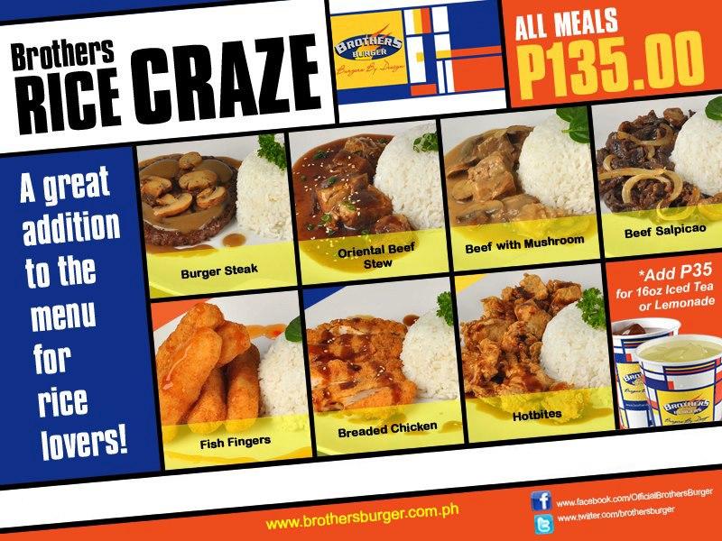 Carta del restaurante Brothers Burger Express Vista Mall Antipolo