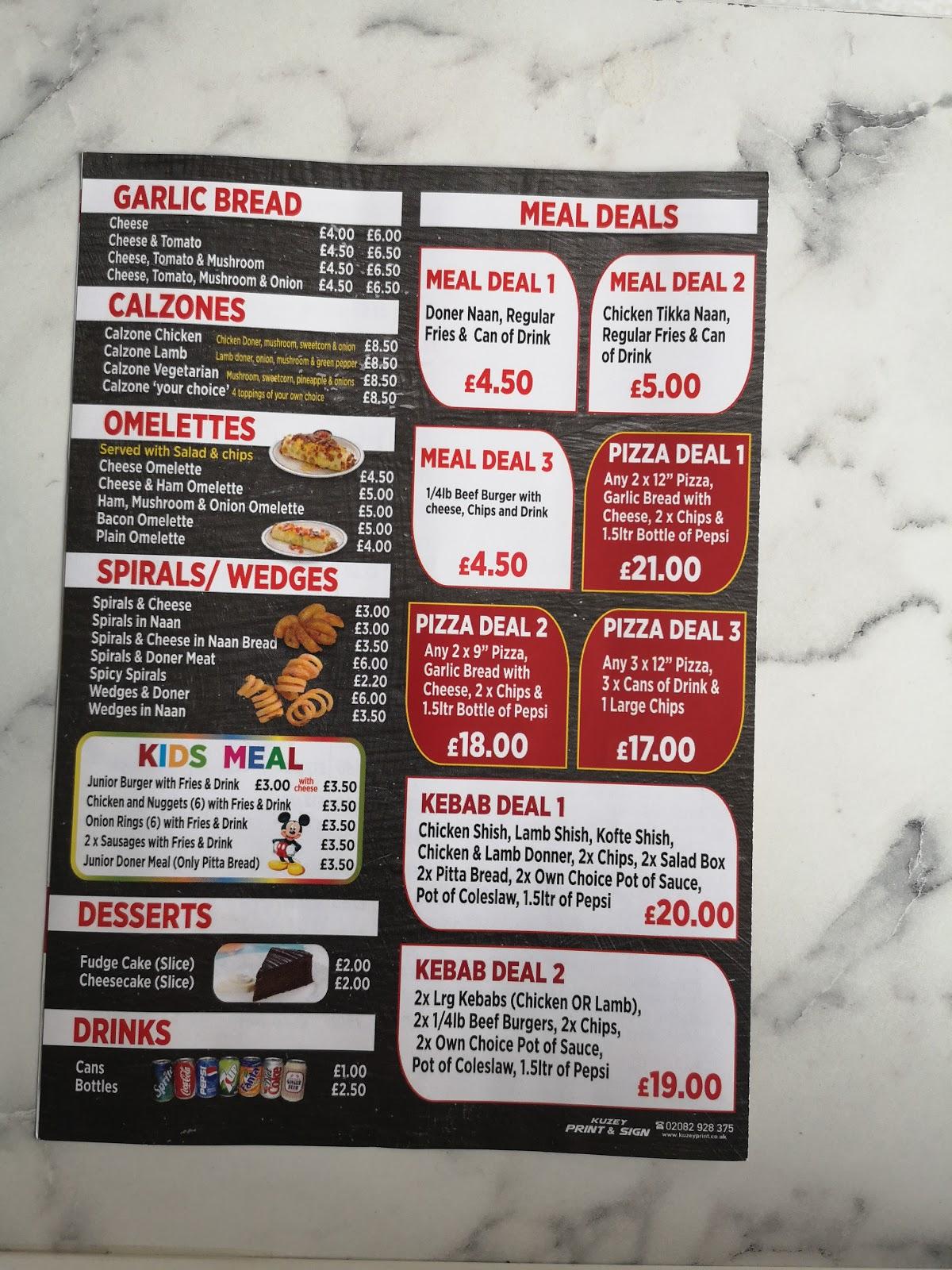 Menu at Charcoal Grill fast food, Wisbech