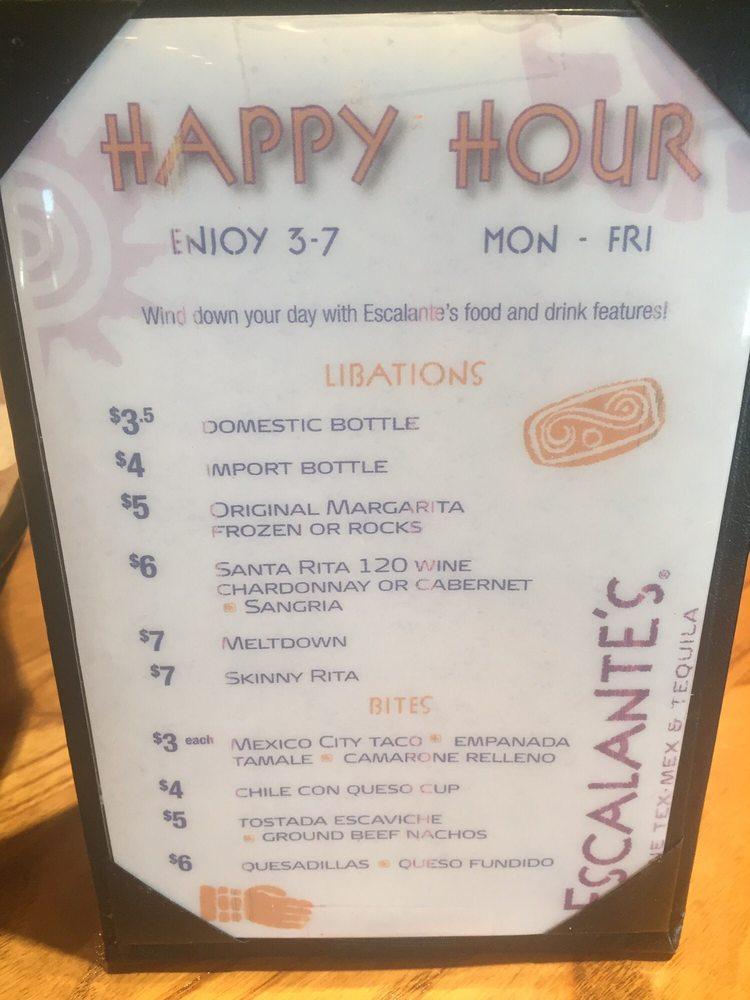 Menu at Escalante's Fine TexMex & Tequila restaurant, Houston, 590
