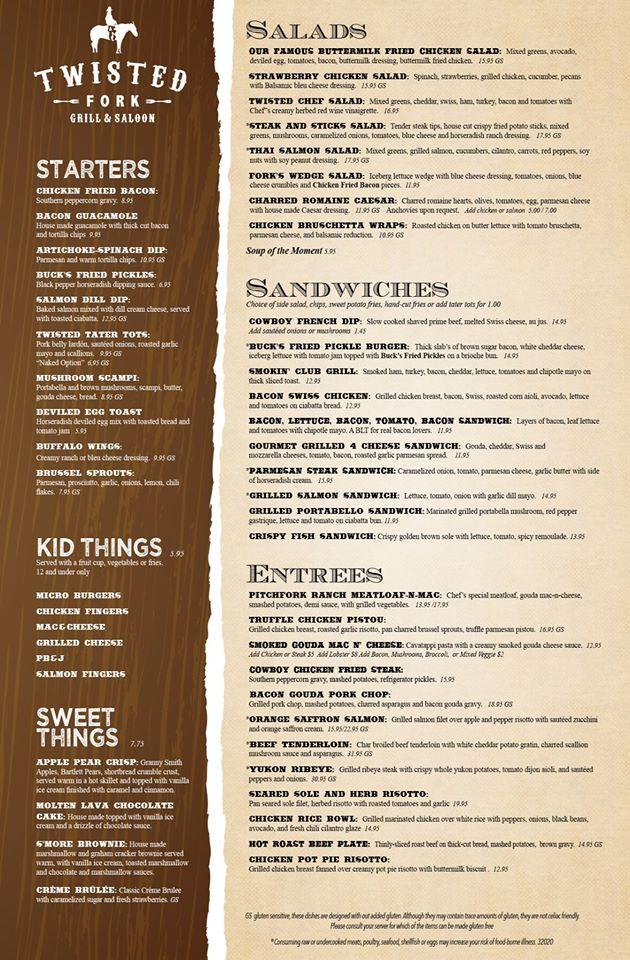 Menu at Twisted Fork pub & bar, Omaha