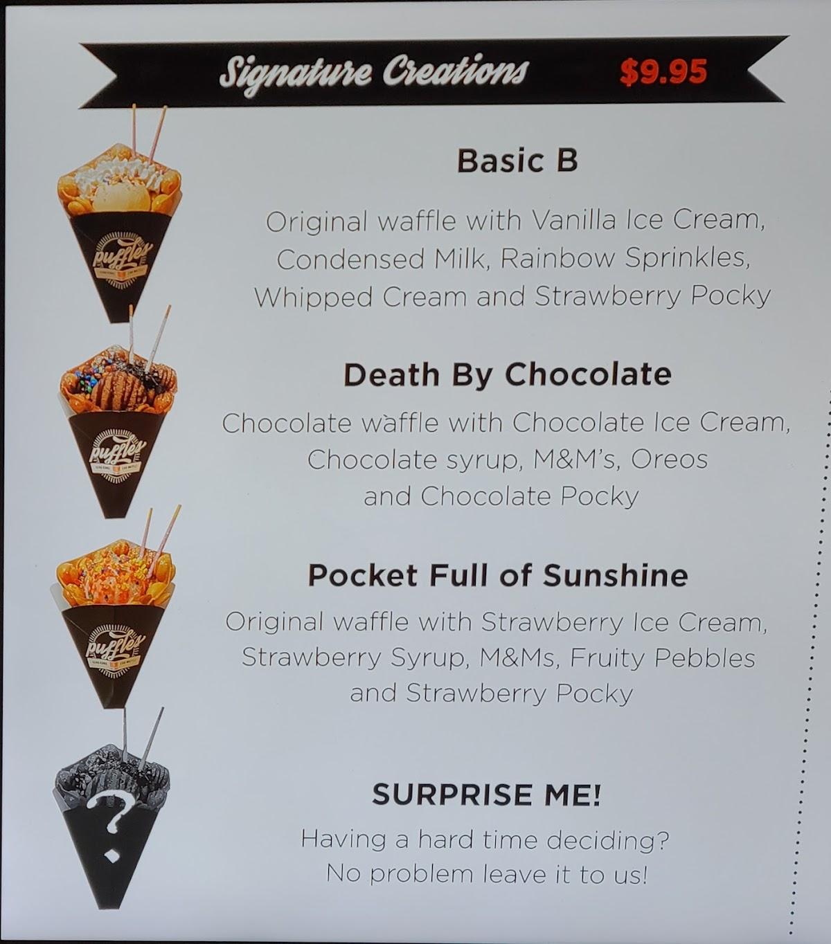 Menu at Puffles(Hollywood Beach) desserts, Hollywood