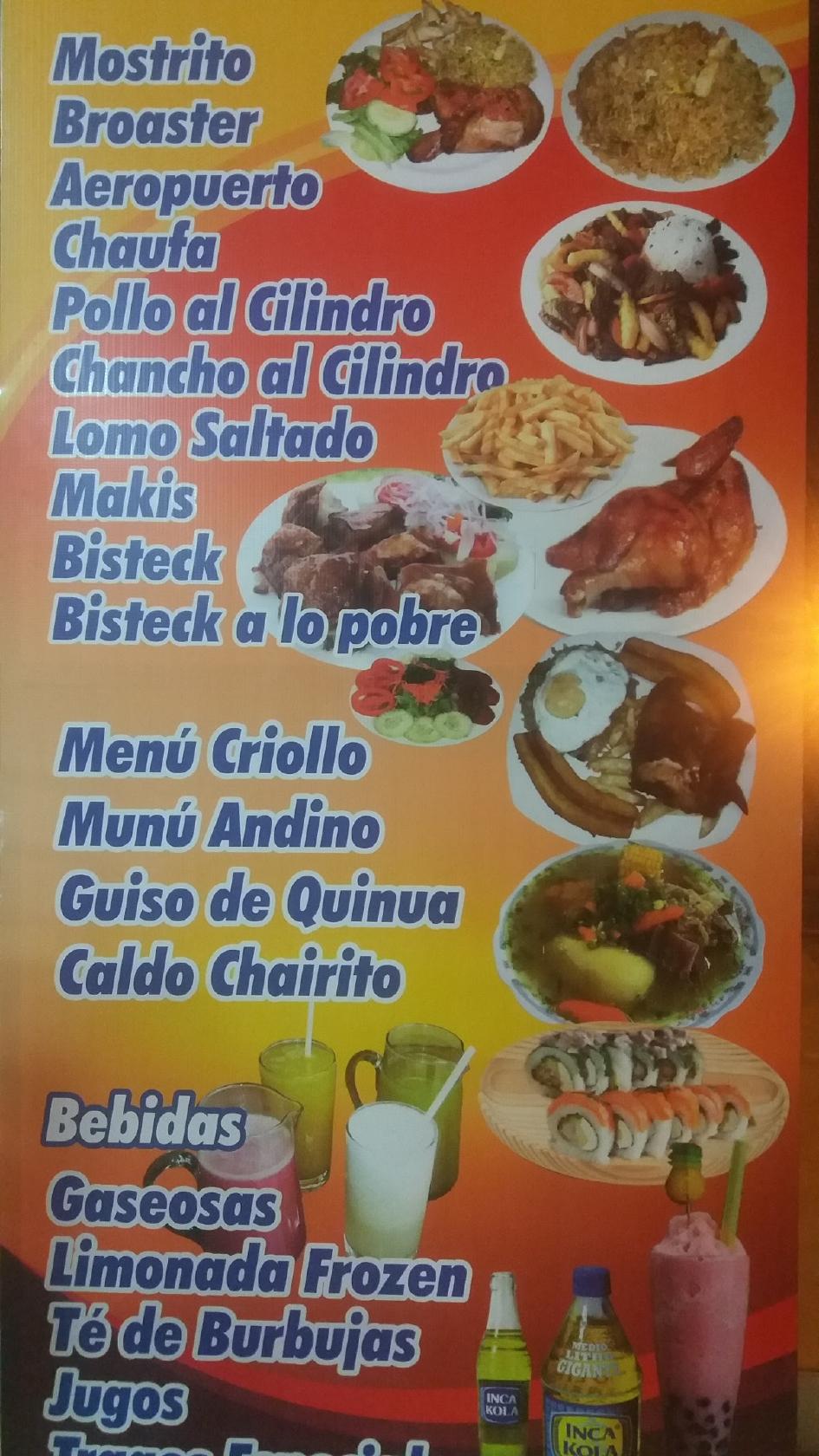 Menu at Restaurant La Caverna, Callao District