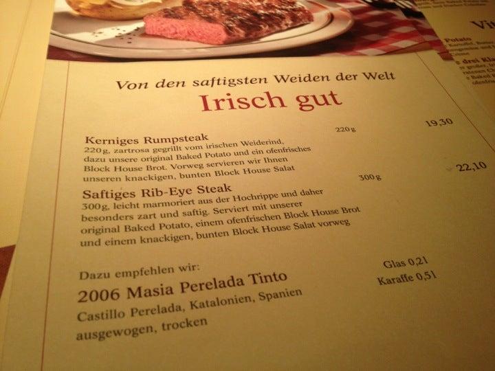 Speisekarte von BLOCK HOUSE Kirchenallee steakhaus, Hamburg
