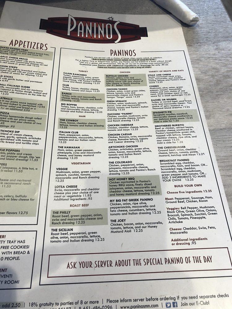 Menu At Panino S Pub Bar Shoreview   R24f Paninos North Oaks Menu 2022 09 