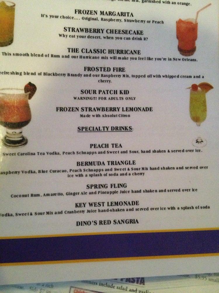 Menu at Dino's Sports Lounge pub & bar, Greensburg, Towne Square Dr