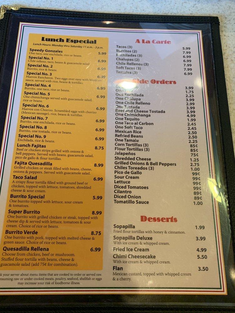 Menu At El Patio Mexican Restaurant Waterford Township