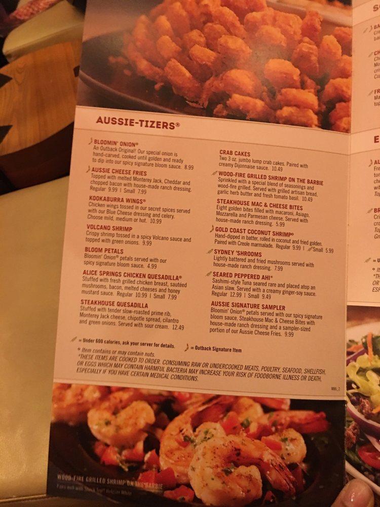 Menu at Outback Steakhouse, Livonia, Middlebelt Rd