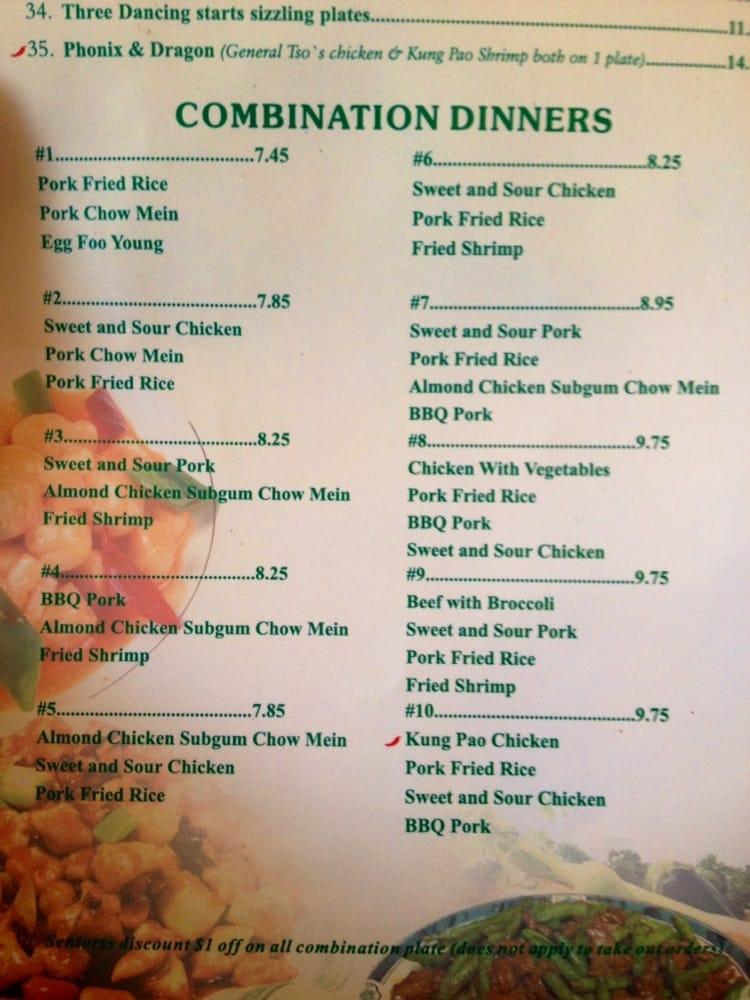 Menu at Panda Inn Restaurant, Longview