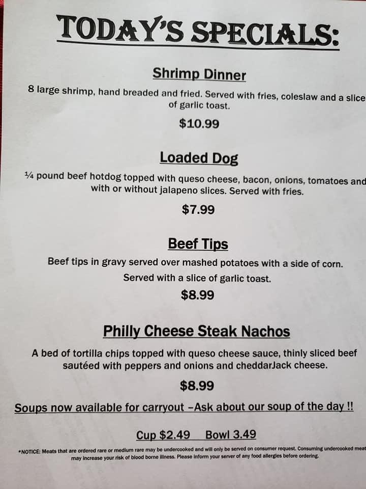 Menu at Tower Lanes pub & bar, Beaver Dam