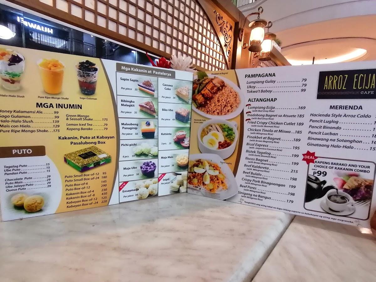 Menu at Arroz Ecija Cafe, Imus