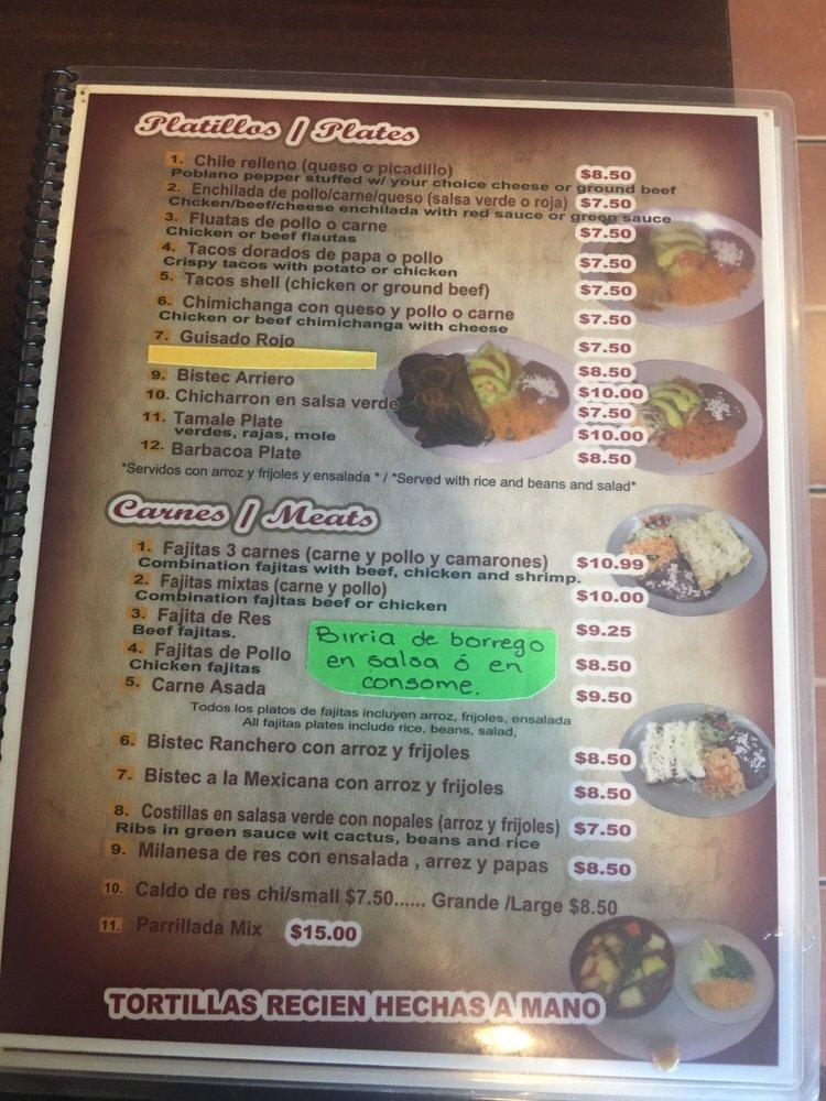 Menu at El Super Taco restaurant, Fort Worth