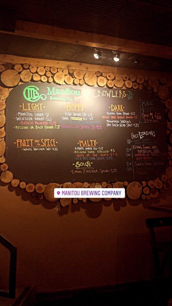 Menu at Manitou Brewing Company pub & bar, Manitou Springs