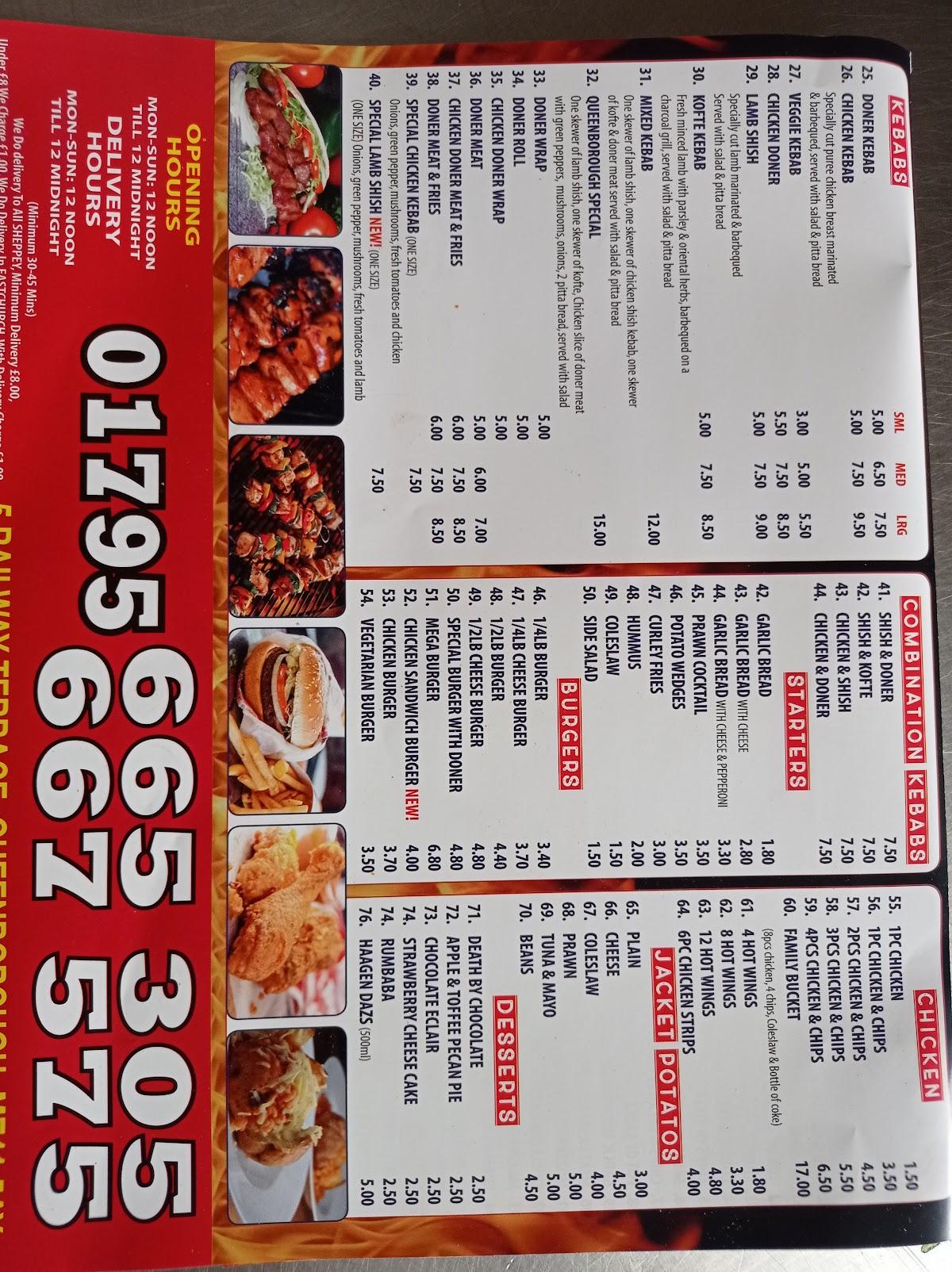 Menu at Queenborough Kebab & Pizza House pizzeria, Queenborough