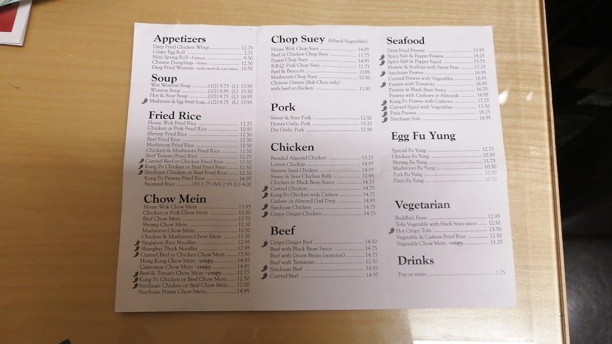 Chinese Garden Restaurant Menu Prices