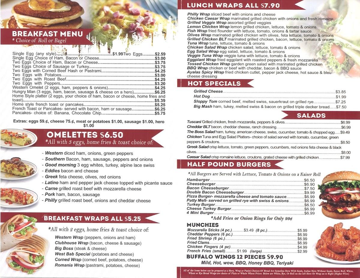 Menu at Deli Big Boss, West Babylon