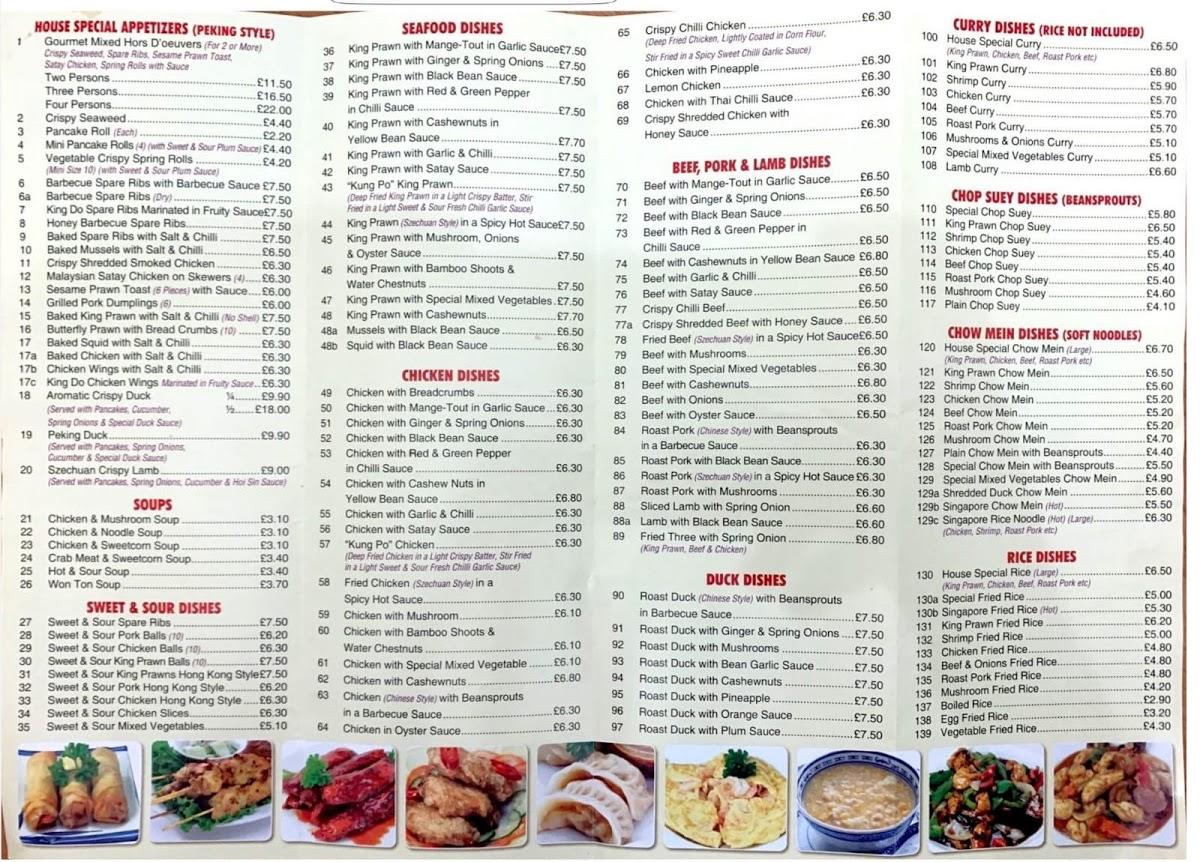 Gold Medal House Chinese Banstead Menu