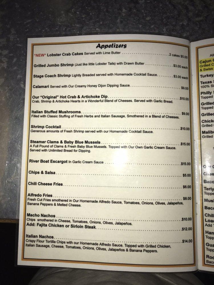 riverboat restaurant menu