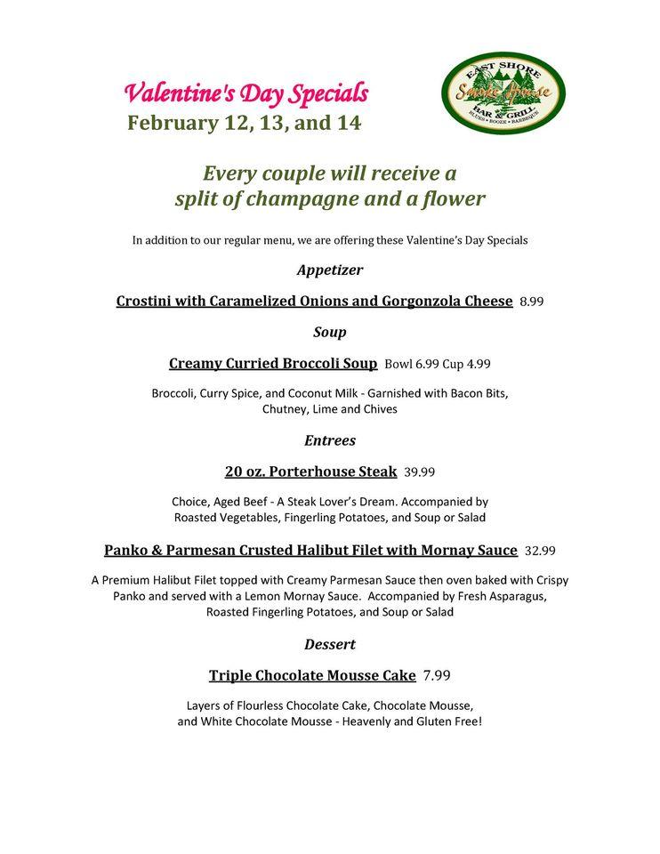 Menu at East Shore Smoke House pub & bar, Finley Point