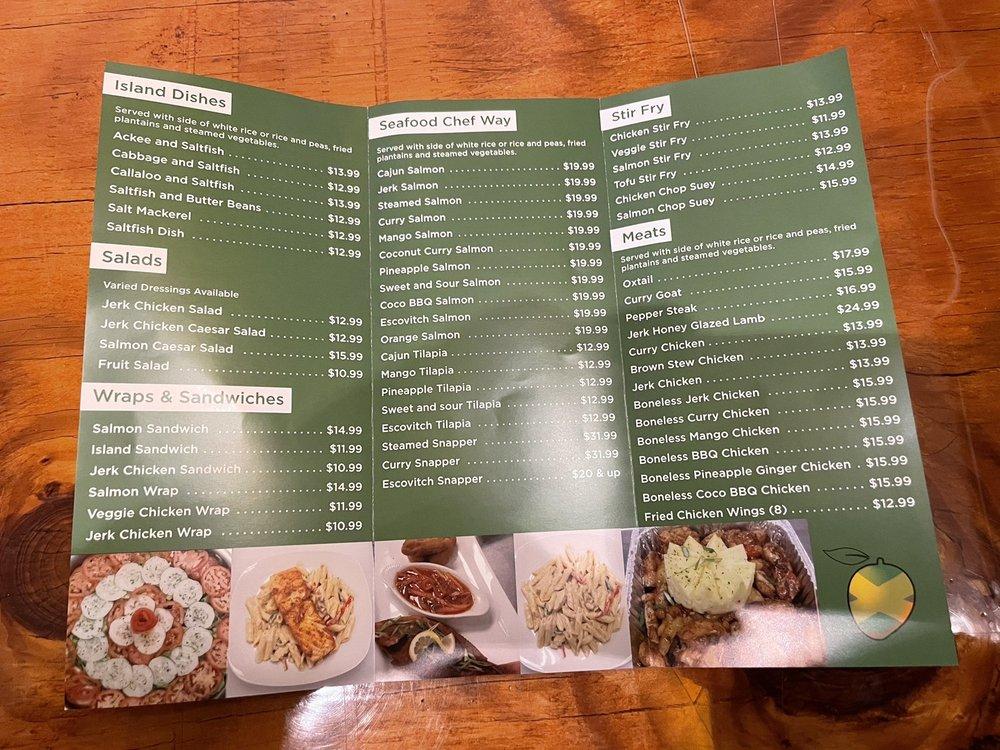 Menu at Mango Jamaican American Cuisine restaurant, Towson