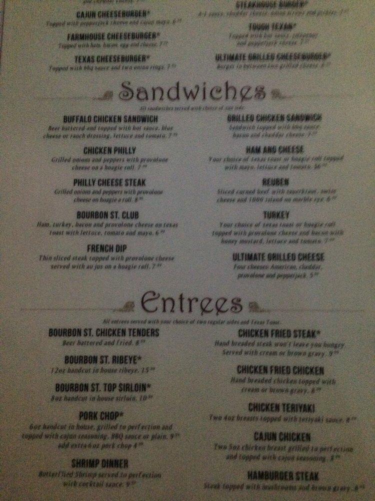 Menu at Bourbon Street Bar &amp; Grill, Wichita