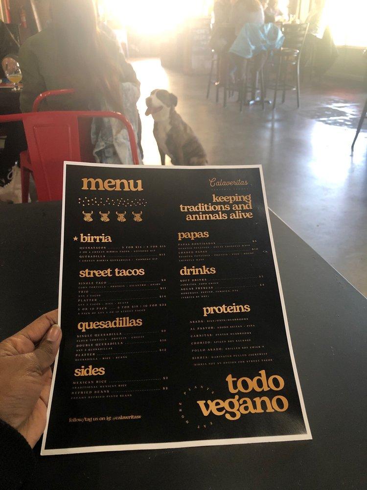 Carta del restaurante Calaveritas Taqueria Vegana, Atlanta