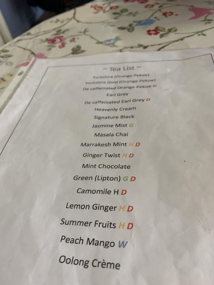 Menu at Cosies cafe, Brockville