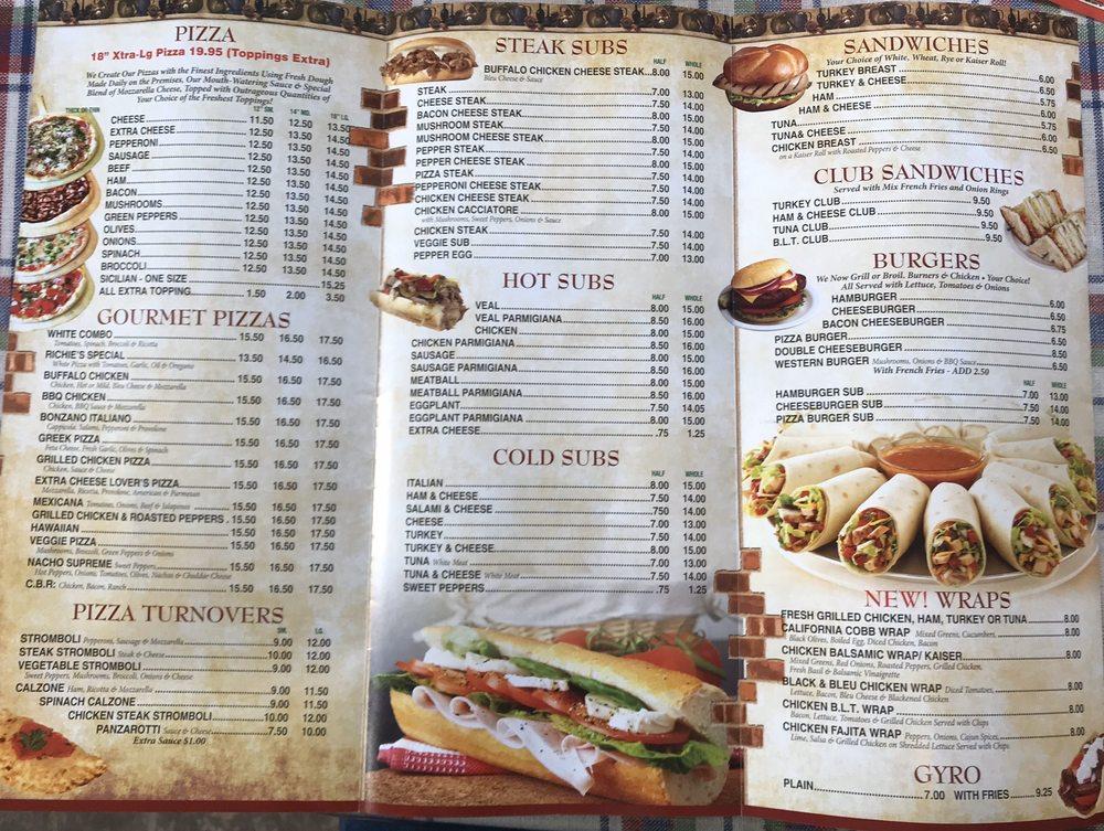 Menu at South End Pizza IV pizzeria, Egg Harbor City