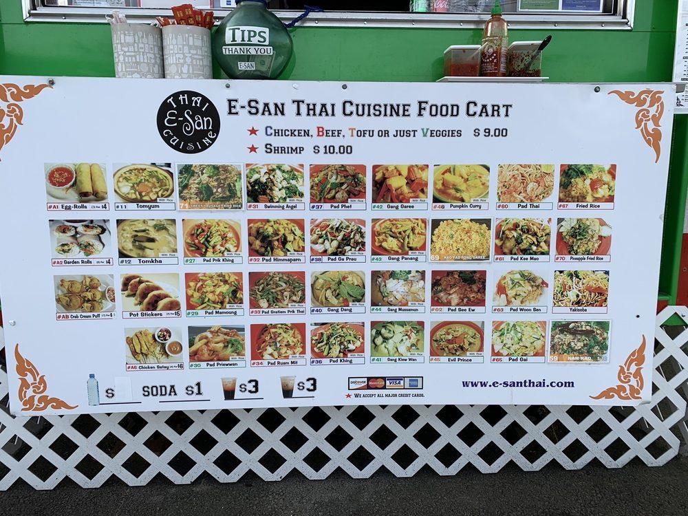 Menu at ESan Thai Cuisine Food Cart restaurant, Beaverton, SW Rose