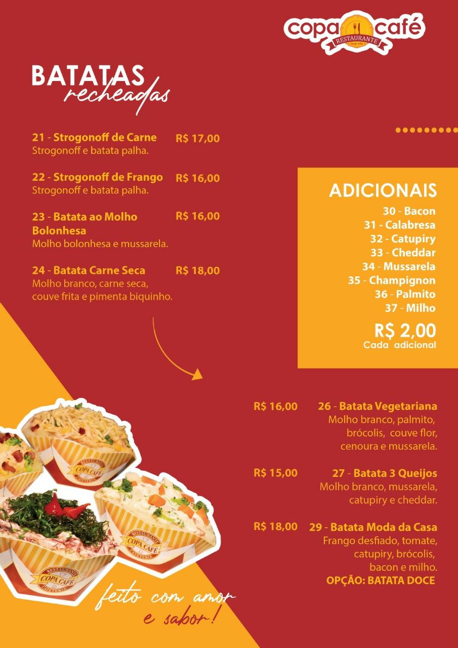 Copa Café Restaurante cardápio