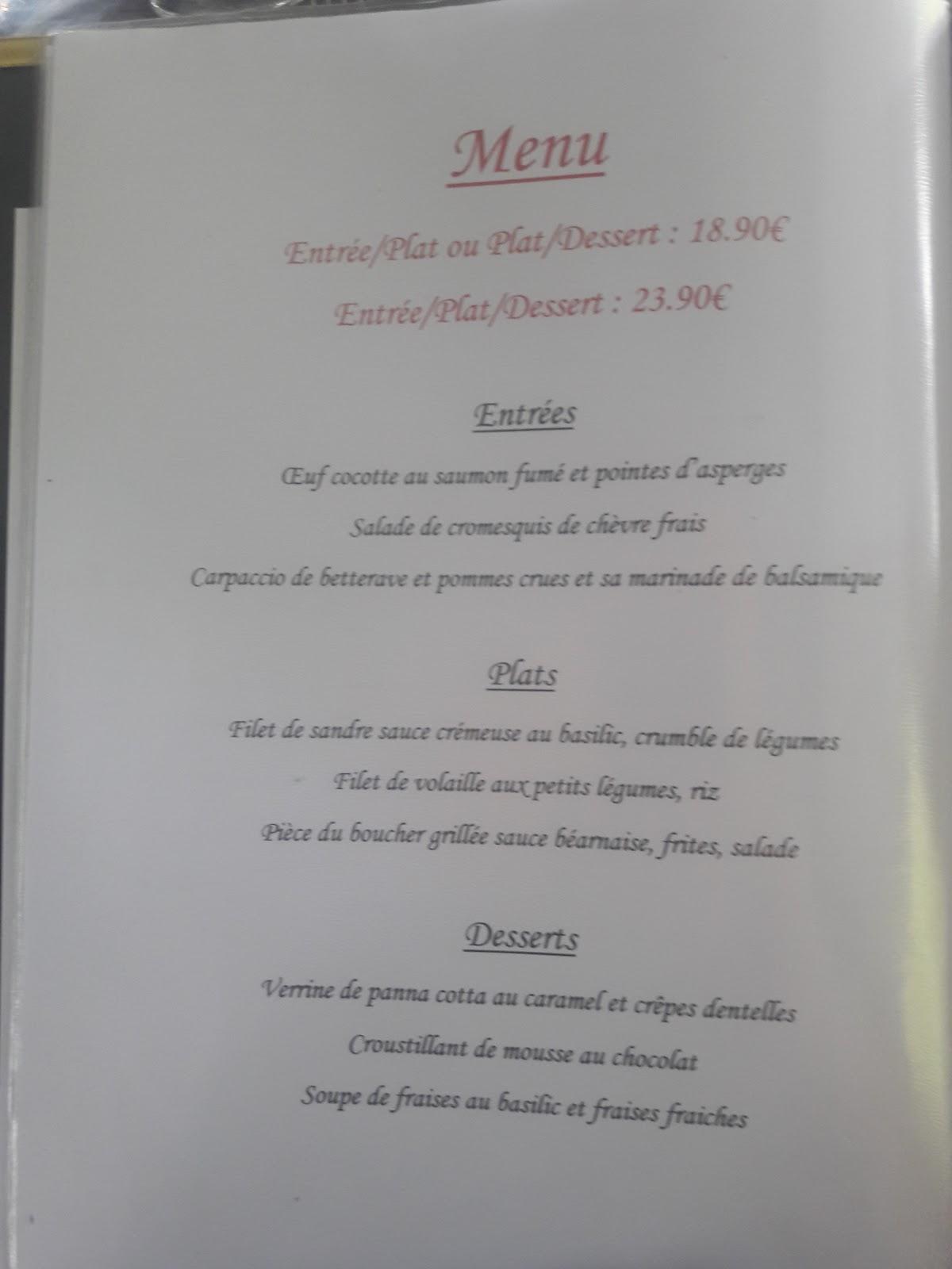 Menu au Restaurant Au Bord du Lac, Aigrefeuilled'Aunis