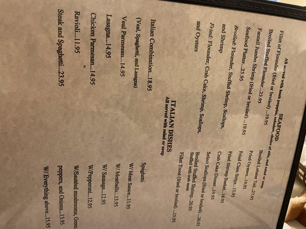 Menu at Nick's Spaghetti & Steak House steakhouse, Gloucester Point