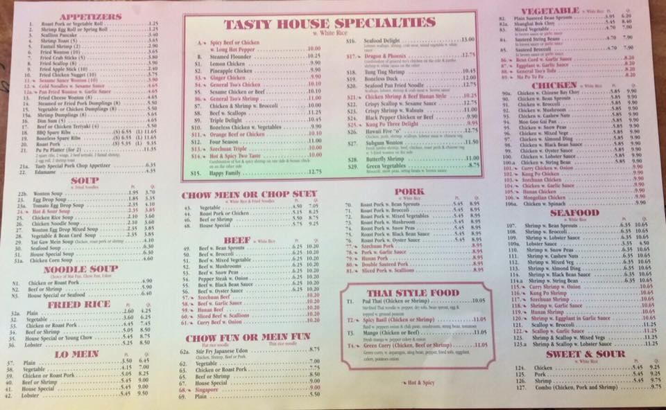 Menu At Tasty House Restaurant, Port Jefferson Station