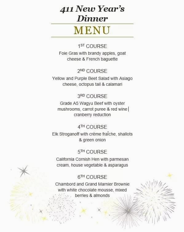 Menu at The 411 Restaurant and Lounge, Norfolk