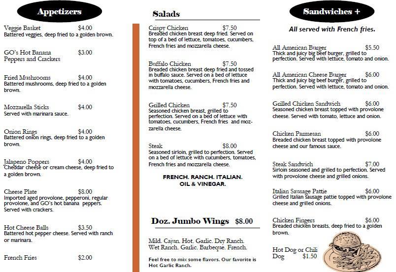 Menu at Youngstown Acme Club, Youngstown