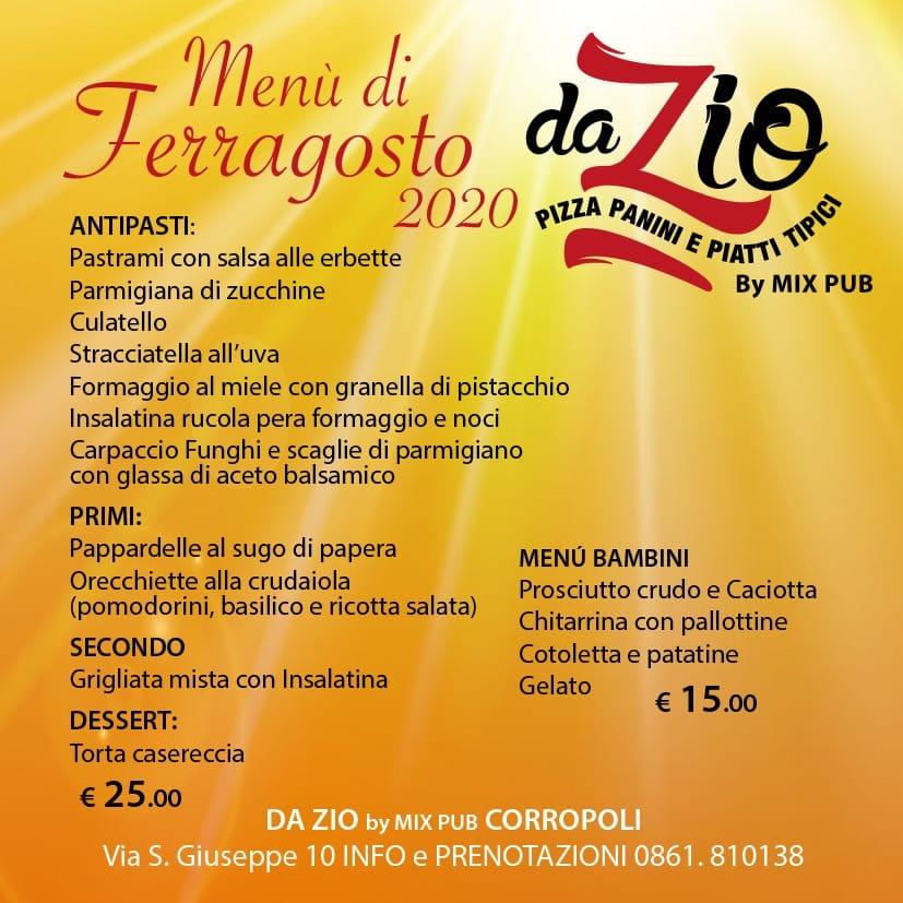 Menu di Da Zio 