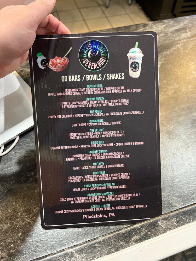 Menu at Day & Night Cereal Bar, King of Prussia