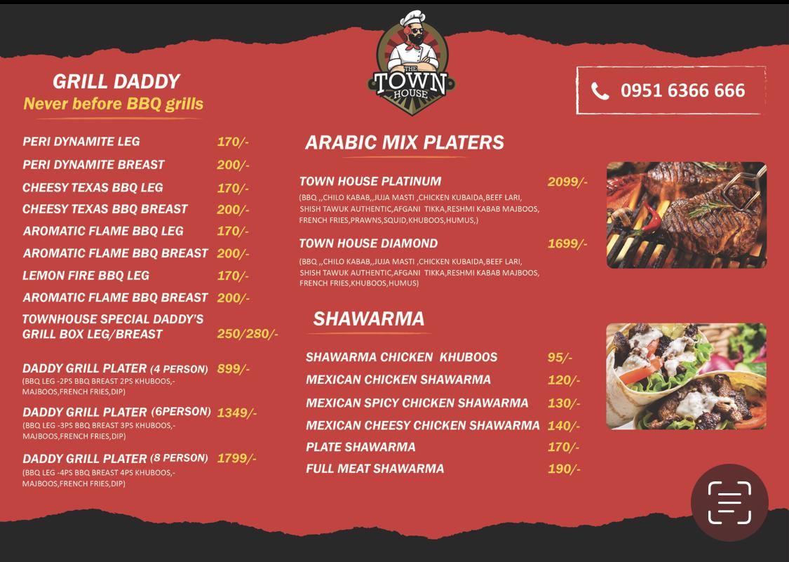 Menu at The TownHouse Kowdiar, Thiruvananthapuram