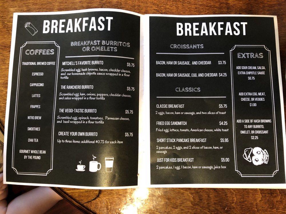 Menu at Mitchell's Coffee House, Lakeland, 235 N Kentucky Ave