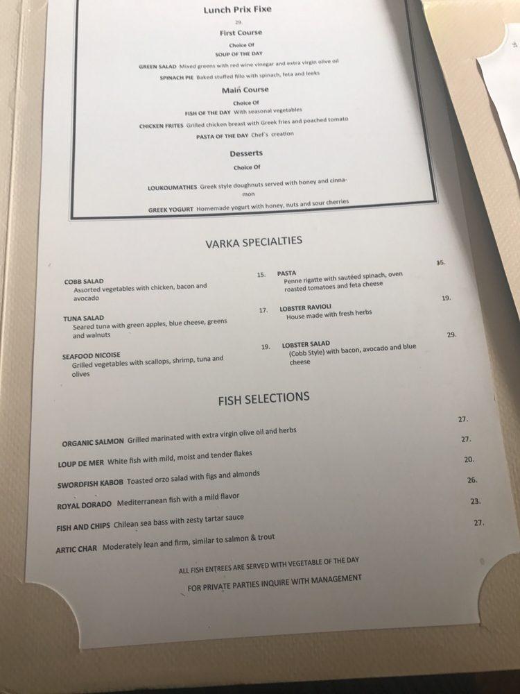 Menu at Varka Restaurant, Ramsey