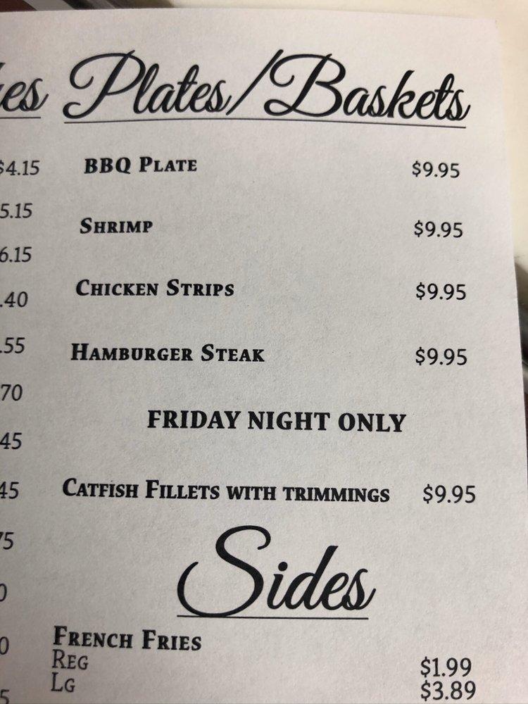 Menu at Dairy Hut BBQ, Obion