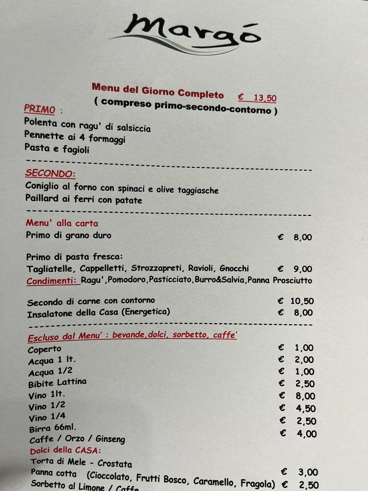 Menu di Margò Cesena 