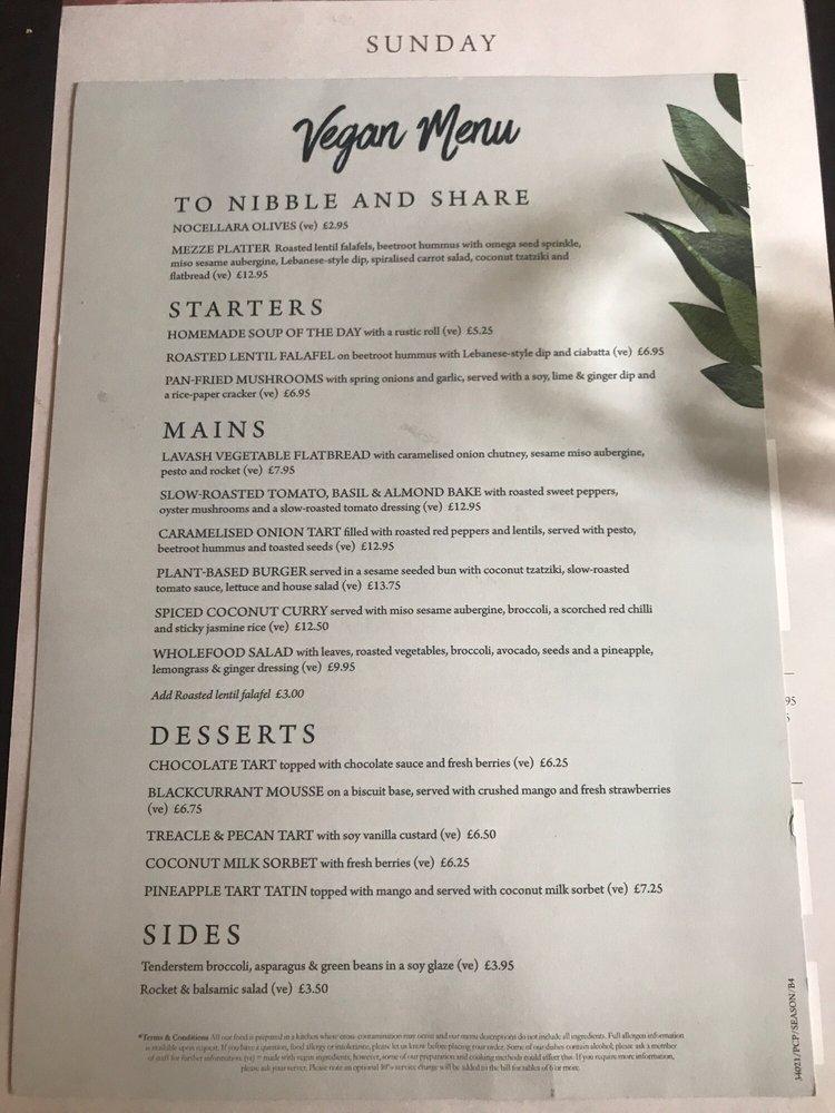 Menu at Old Bulls Head Woodhouse Eaves pub & bar, Loughborough