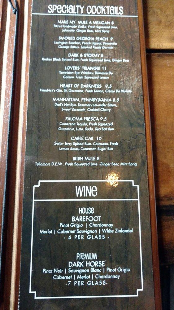 Menu at Wheelfish pub & bar, Pittsburgh